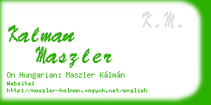 kalman maszler business card